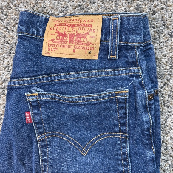 Vintage Levi's 517 Women's 26x31 Boot Cut Jeans Slim Fit Stretch Dark Wash 00s - Picture 10 of 10